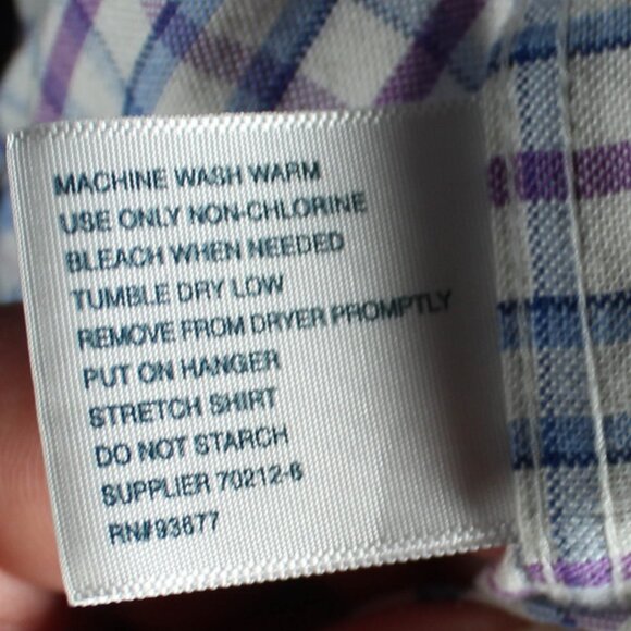 Men's Stafford Plaid Short Sleeve Button Down Shirt - Size 18 Reg - Picture 6 of 6